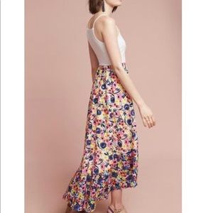 Anthropologie Bright Floral High Low Dress